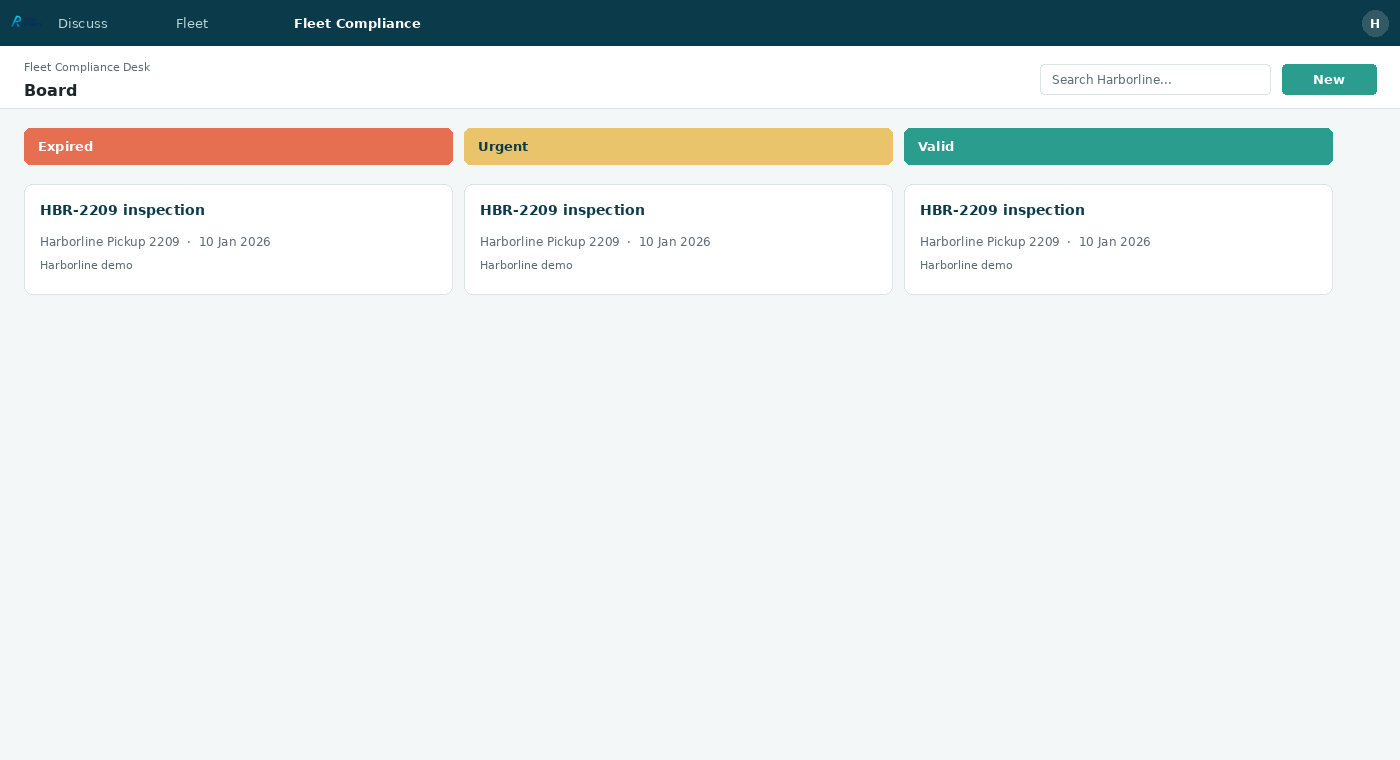 Fleet Compliance Desk — 02 board