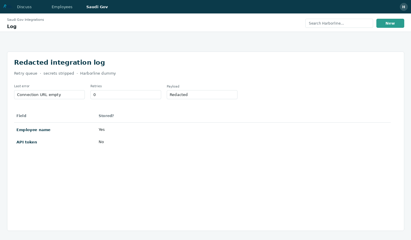 Saudi Government Integrations — 06 logs