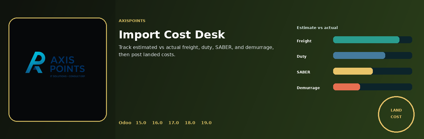 Import Cost Desk for Odoo by Axispoints