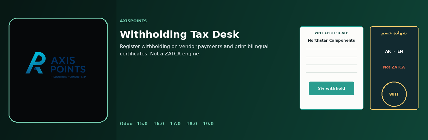 Withholding Tax Desk for Odoo by Axispoints