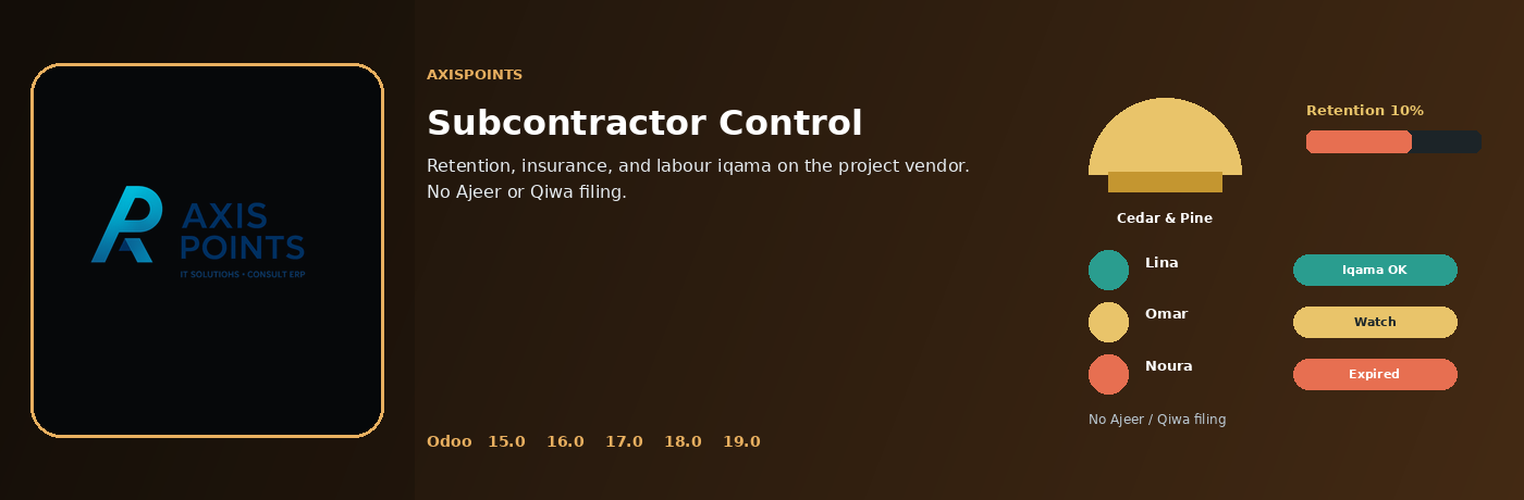 Subcontractor Control for Odoo by Axispoints